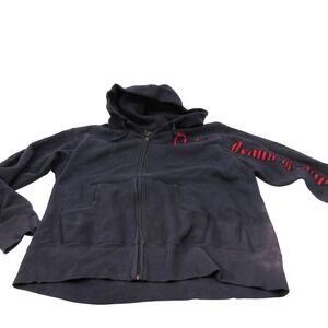 Ralph Lauren Polo Jeans Co Zip Up Hoodie Sweatshirt Red Logo Men's XL